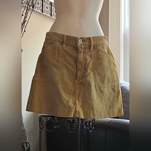 Re/Done Mustard Corduroy Skirt